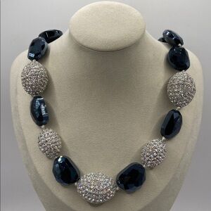 Joan Boyce Faceted Bead & Crystal Egg Necklace 20”L